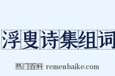 浮叟诗集组词是什么意思的图片